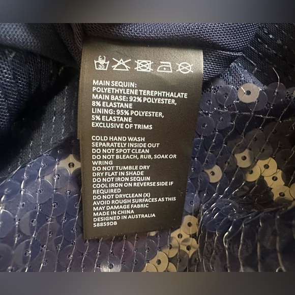 Anthropologie Navy Sequin Dress - Picture 7 of 8